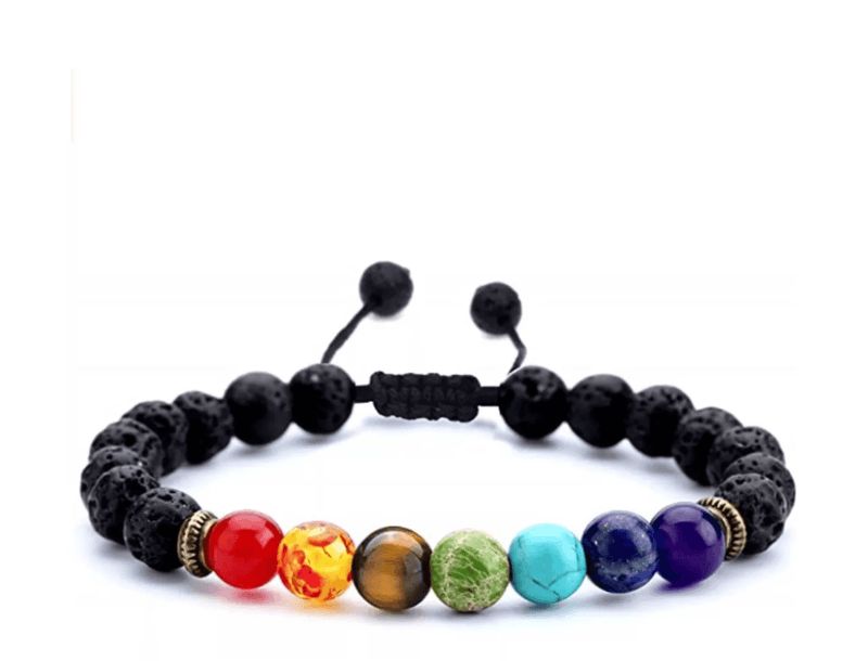 ¡Oferta: 2x1: Pulseras de roca de lava 7 chakras - Multishop Chile E.I.R.L