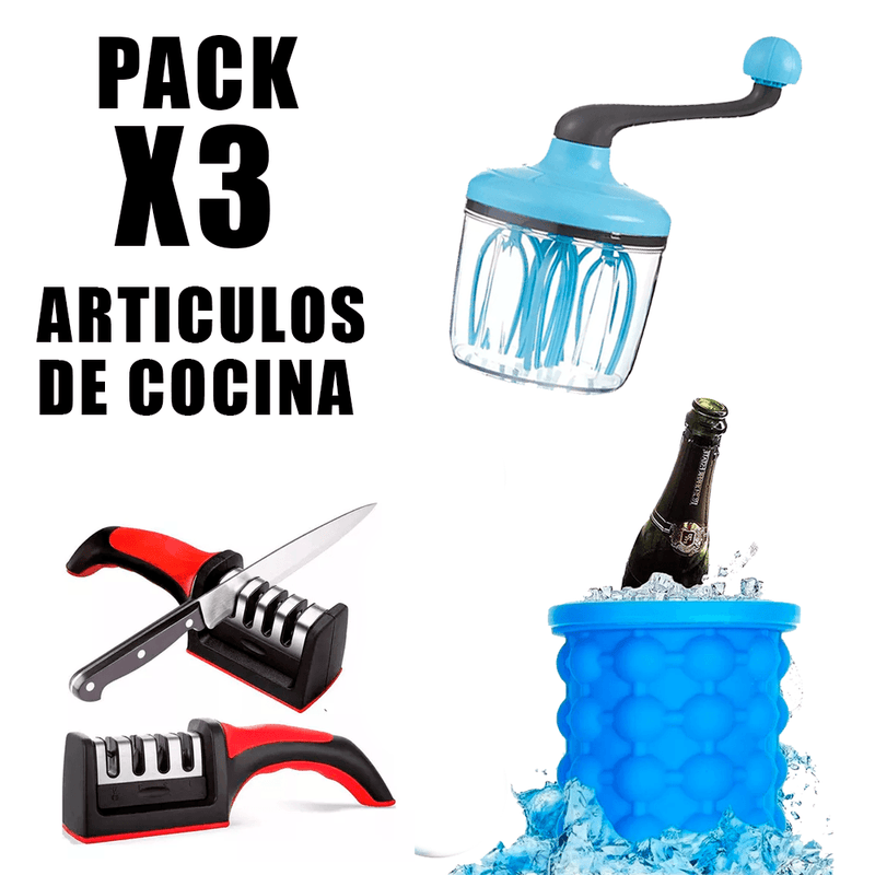 Pack de 3 Productos: Hielera, Batidora y Afilador - Multishop Chile E.I.R.L