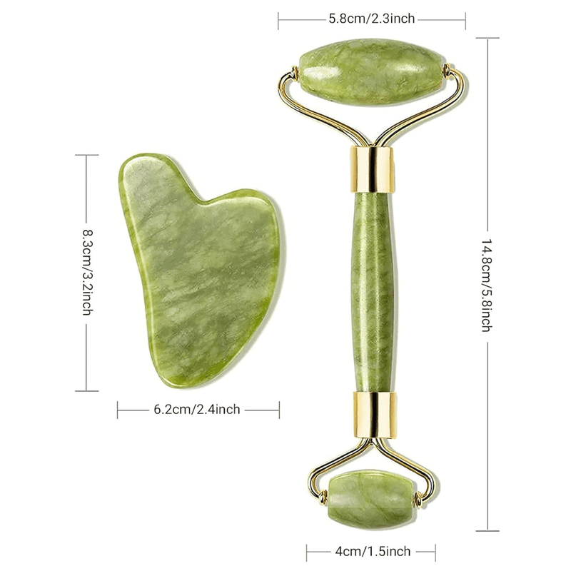 Set de Rodillo de Jade y Gua Sha - Multishop Chile E.I.R.L