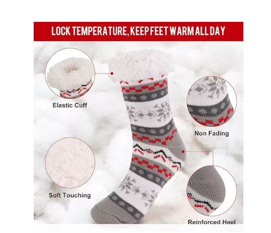 Pack de 3 Pares de Calcetas con Chiporro y Antideslizante para invierno - Multishop Chile E.I.R.L