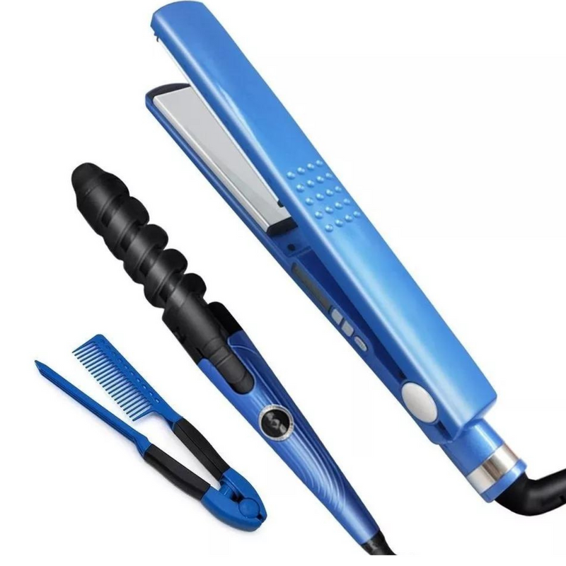 Combo Plancha Cabello Digital rizador