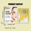 Parche Hidratante Oro 24K Ácido Hialurónico | Reduce Ojeras y Bolsas | 10 Pares