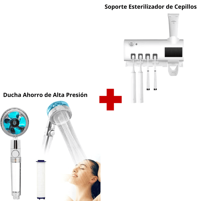 Cabezal de Ducha con filtro Purificadora + Esterilizador de Cepillos UV - Multishop Chile E.I.R.L