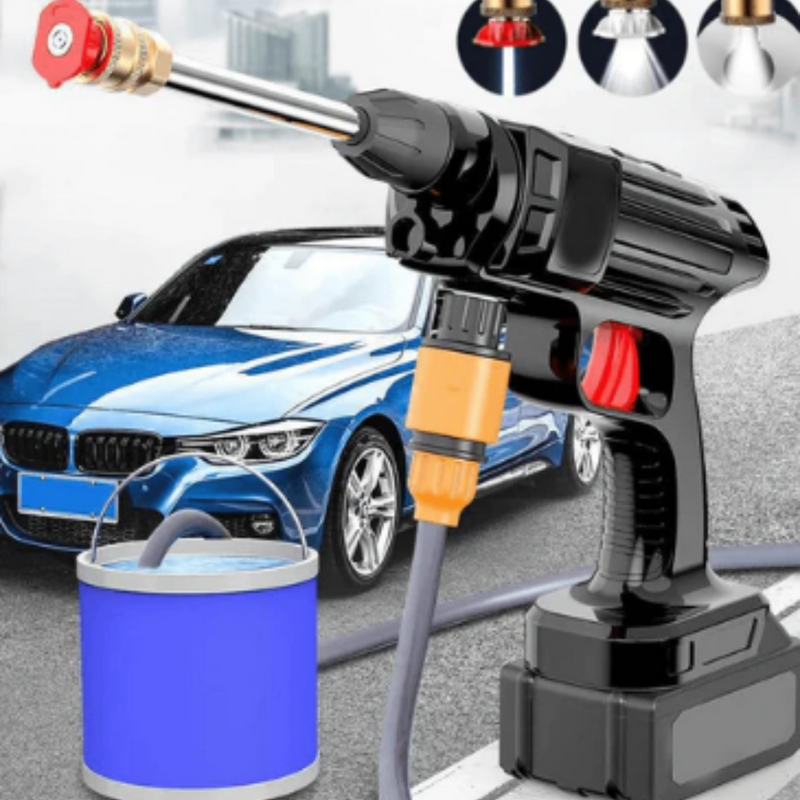 Kit de Limpieza Inalámbrico: Pistola Lavado Auto+Aspiradora Portátil