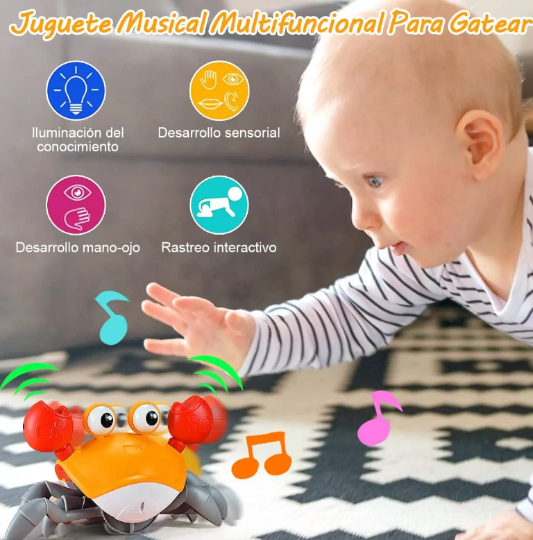 Cangrejo Gateador Interactivo con Luz y Sonido