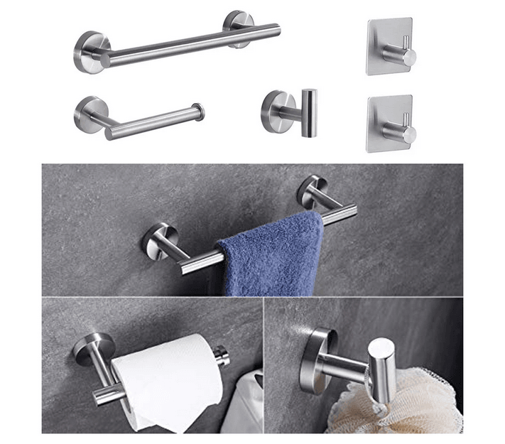 Set De 5 Accesorios De Baño Acero Inoxid - Multishop Chile E.I.R.L
