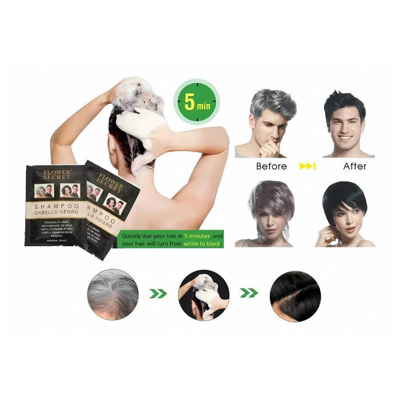Shampoo Cabello Negro Canas Caja 12 Un - Multishop Chile E.I.R.L