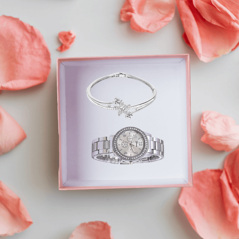 Set Reloj Clásico+ Pulsera Para Mujer - Multishop Chile E.I.R.L