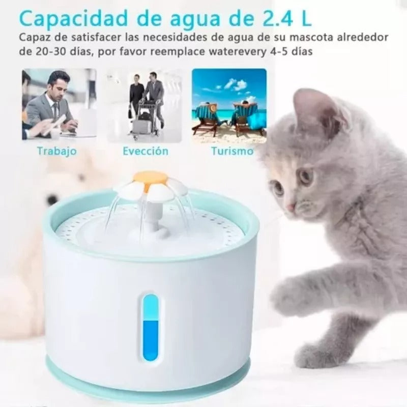 Bebedero Automático Mascotas 2.4L – Agua Siempre Fresca