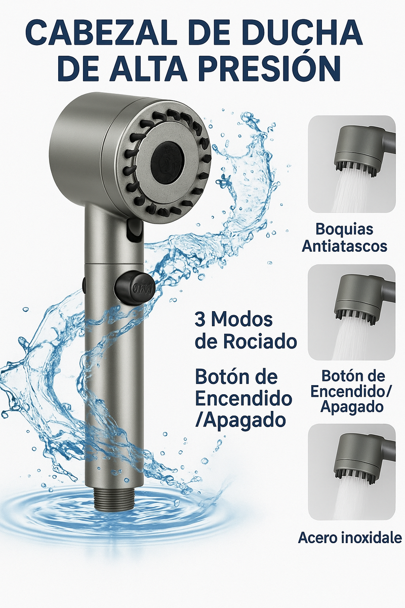 Cabezal Ducha Alta Presion Masajeadora