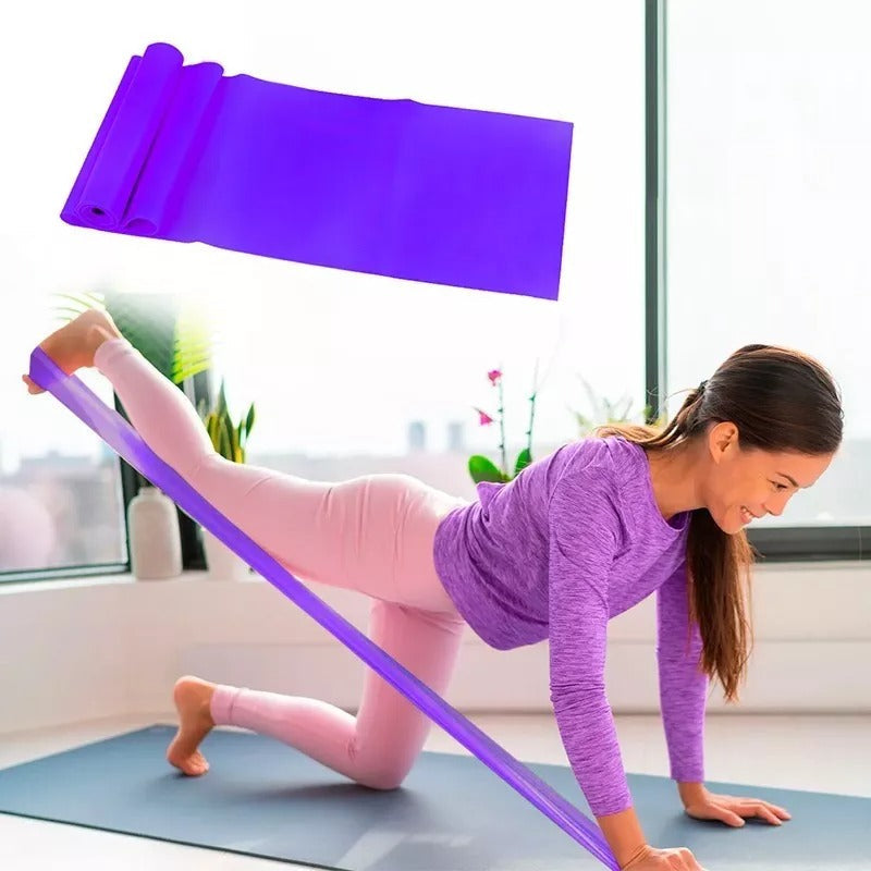 Banda Elástica de Resistencia para Pilates y Yoga 150cm | Látex Natural | Bolsa de Transporte