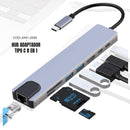 Tecnologia Hub USB-C 8 en 1 - HDMI 4K, Ethernet, SD, PD 100W de Tendeli- Ecuador en