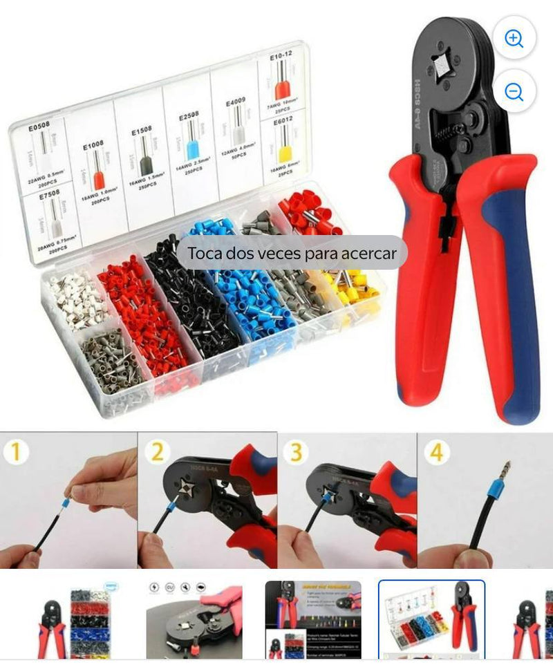 Tecnologia Crimpadora Profesional con 800 Férulas Aisladas | Kit para Terminación de Cables de Tendeli- Ecuador en