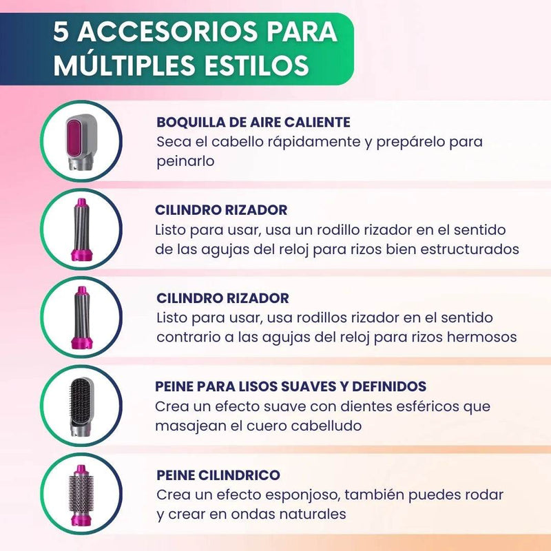 Cepillo Secador 5 En 1 Profesional - Multishop Chile E.I.R.L
