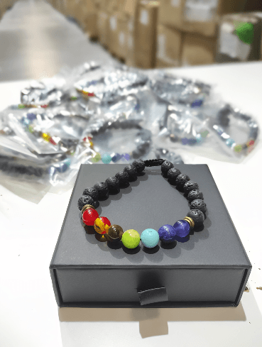 ¡Oferta: 2x1: Pulseras de roca de lava 7 chakras - Multishop Chile E.I.R.L