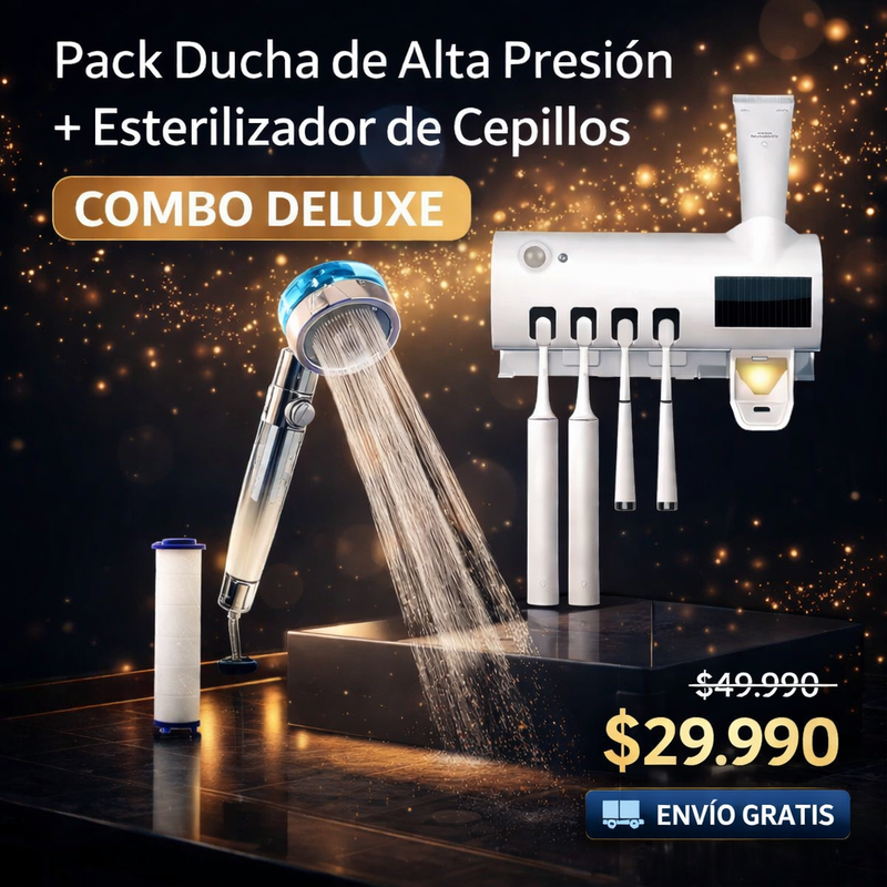 Cabezal Ducha Alta Presión + Esterilizador UV Cepillos Chile