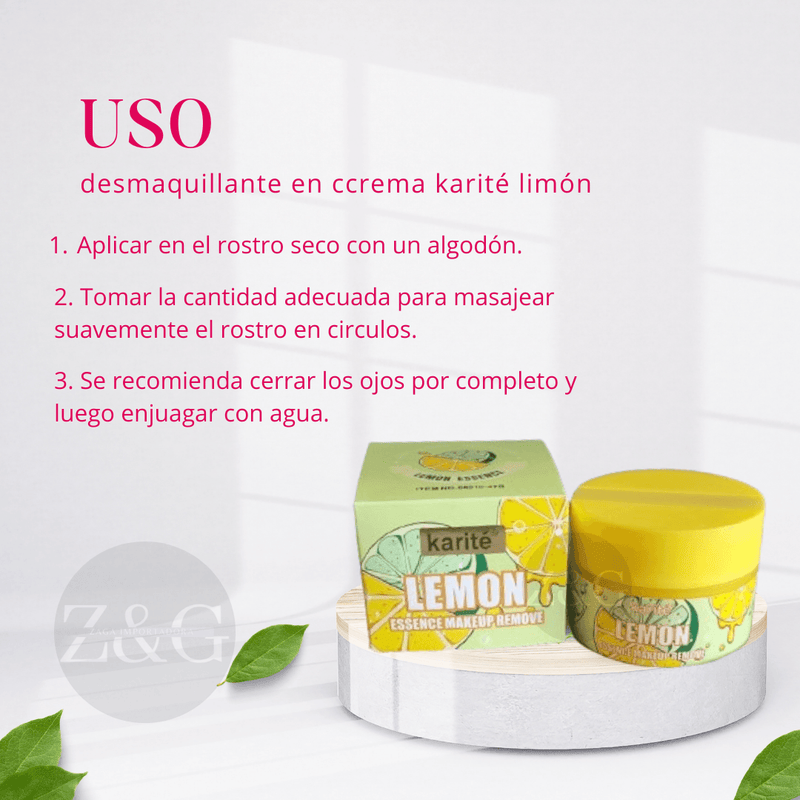 Desmaquillante en Crema Limón Karité: Elimina el maquillaje y nutre tu piel - Multishop Chile E.I.R.L