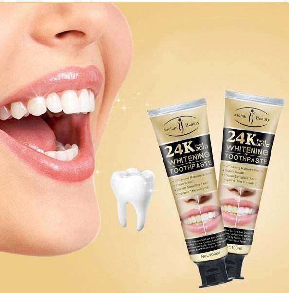 Blanqueador Dental Efectivo: Pasta de Oro 24K - Multishop Chile E.I.R.L