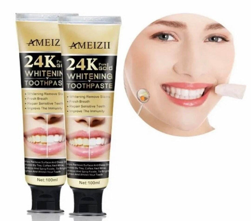 Blanqueador Dental Efectivo: Pasta de Oro 24K - Multishop Chile E.I.R.L