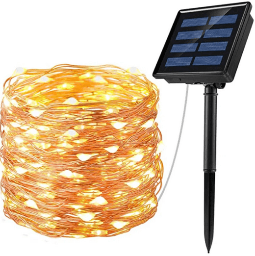 Guirnaldas LED Solares 10 Metros - Luz Cálida - Multishop Chile E.I.R.L