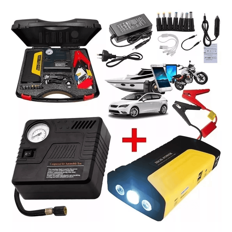 Kit Arrancador + Inflador de Neumáticos - Multishop Chile E.I.R.L