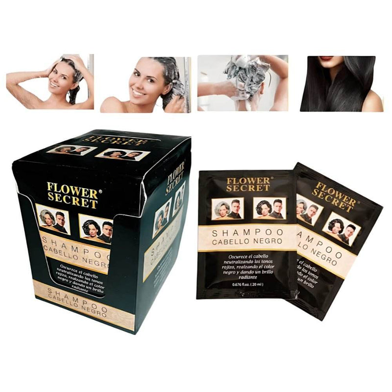 Shampoo Cabello Negro Canas Caja 12 Un - Multishop Chile E.I.R.L