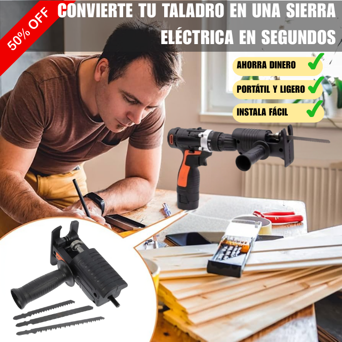 Adaptador de Taladro – Corta madera y metal